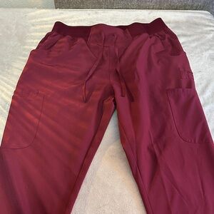 Women’s Burgundy Jogger Scrub Pants
